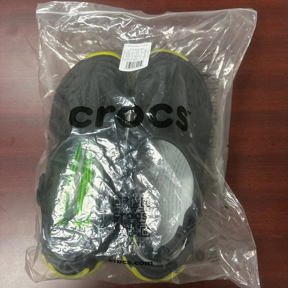 Crocs Echo Icy RO Storm Clog Men 10 Black Yellow Streetwear Summer Techwear NEW